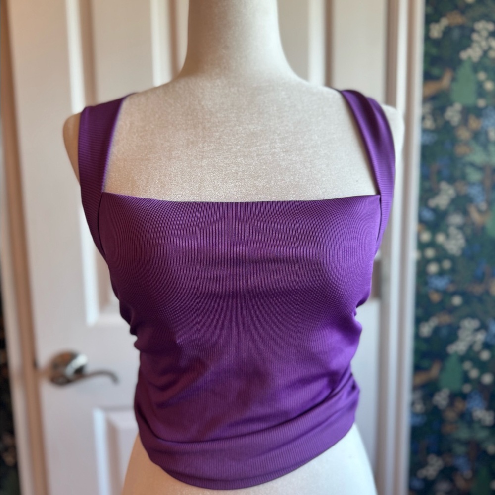 Purple Ribbed Tank Top - Picture 1 of 3
